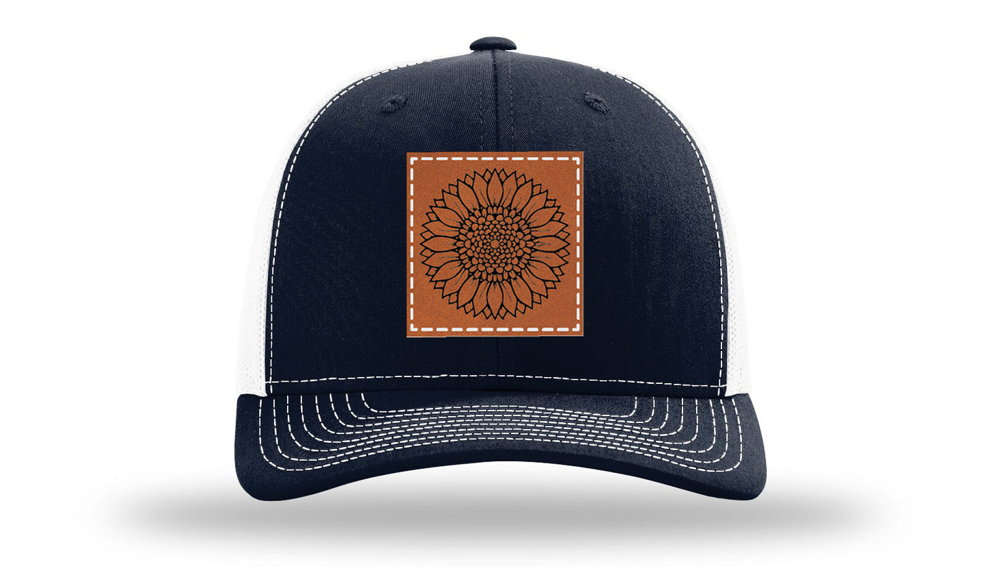 Sunflower Leather Patch Richardson 112 Hat