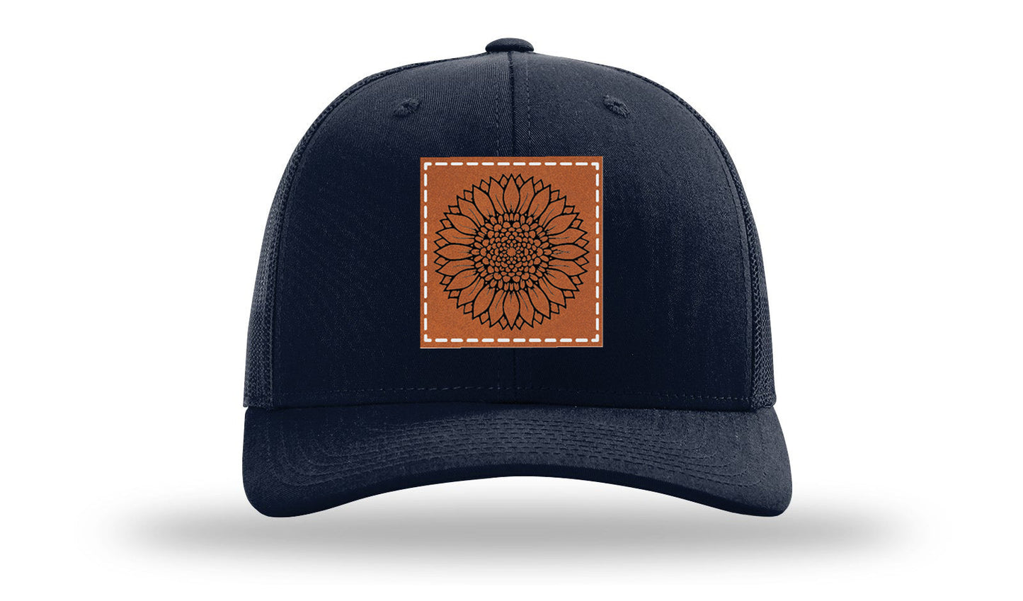 Sunflower Leather Patch Richardson 112 Hat