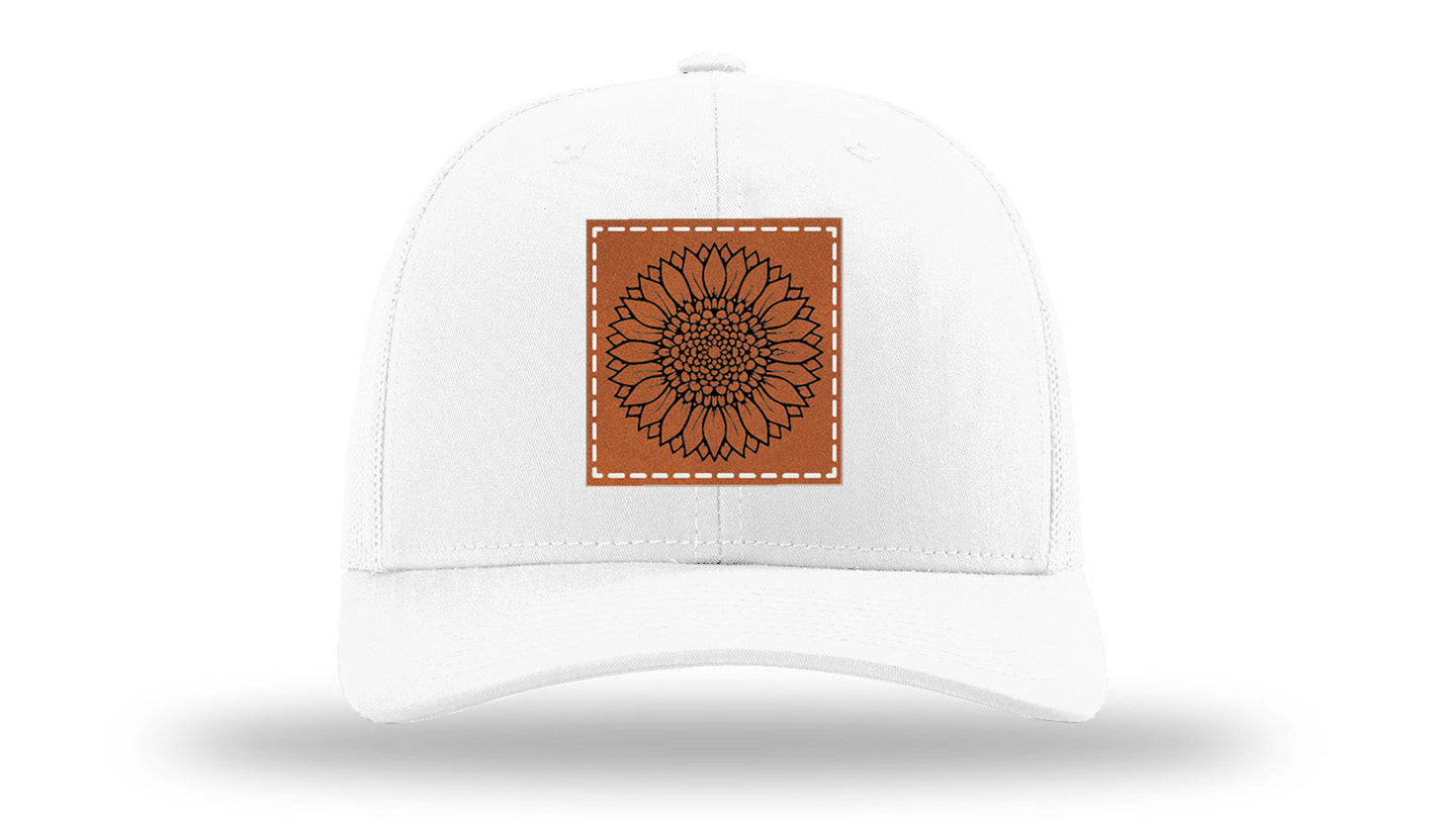 Sunflower Leather Patch Richardson 112 Hat