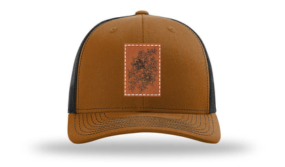 Cherry Blossom Flower Leather Patch Richardson 112 Hat