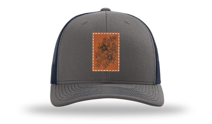 Cherry Blossom Flower Leather Patch Richardson 112 Hat