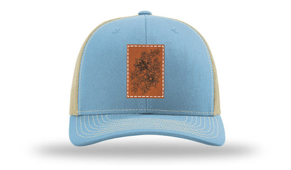 Cherry Blossom Flower Leather Patch Richardson 112 Hat
