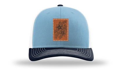Cherry Blossom Flower Leather Patch Richardson 112 Hat