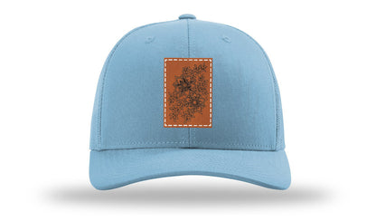 Cherry Blossom Flower Leather Patch Richardson 112 Hat