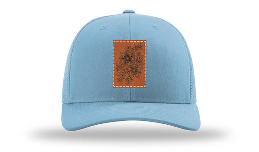Cherry Blossom Flower Leather Patch Richardson 112 Hat