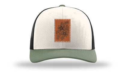 Cherry Blossom Flower Leather Patch Richardson 112 Hat