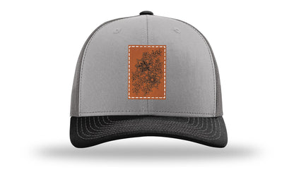 Cherry Blossom Flower Leather Patch Richardson 112 Hat
