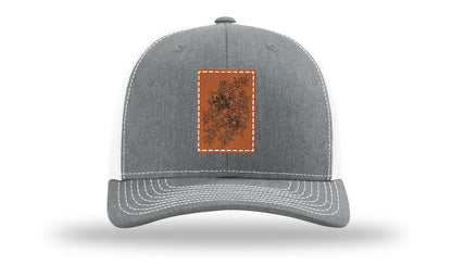 Cherry Blossom Flower Leather Patch Richardson 112 Hat