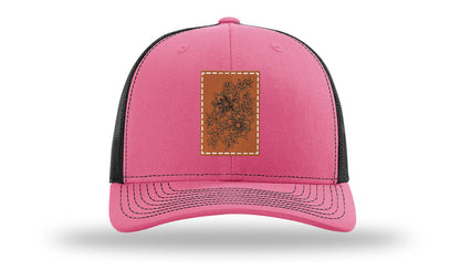 Cherry Blossom Flower Leather Patch Richardson 112 Hat