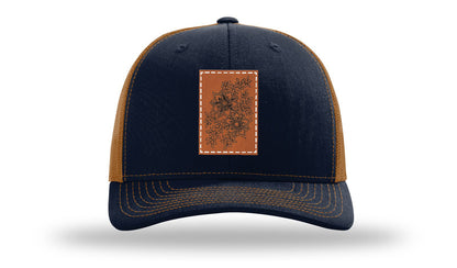 Cherry Blossom Flower Leather Patch Richardson 112 Hat
