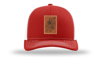 Cherry Blossom Flower Leather Patch Richardson 112 Hat