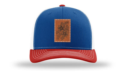 Cherry Blossom Flower Leather Patch Richardson 112 Hat