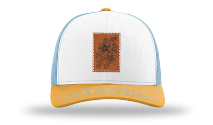 Cherry Blossom Flower Leather Patch Richardson 112 Hat