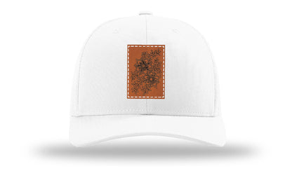 Cherry Blossom Flower Leather Patch Richardson 112 Hat