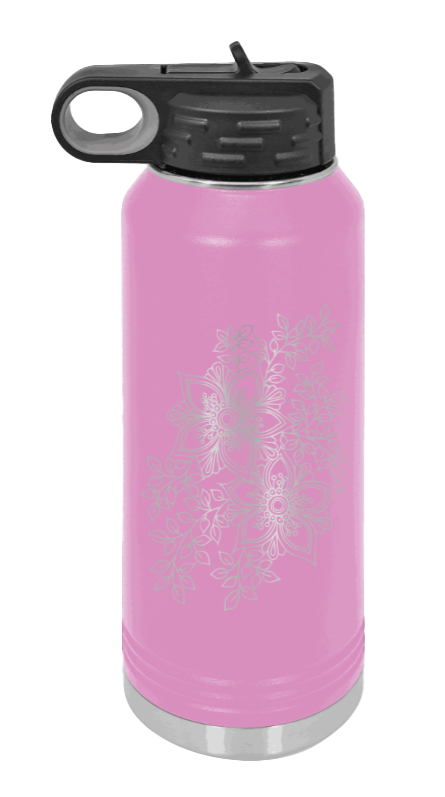 Cherry Blossom  - 32oz Water Bottle Laser Engraved- Light Purple