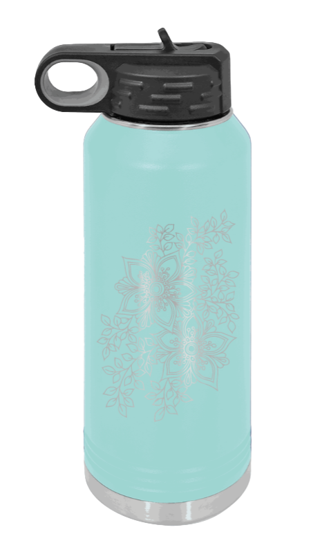 Cherry Blossom  - 32oz Water Bottle Laser Engraved- Teal