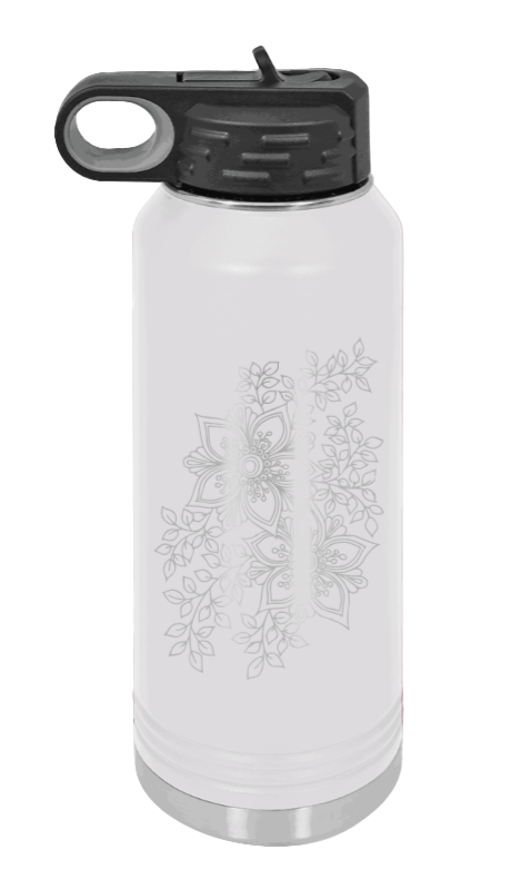 Cherry Blossom  - 32oz Water Bottle Laser Engraved- White