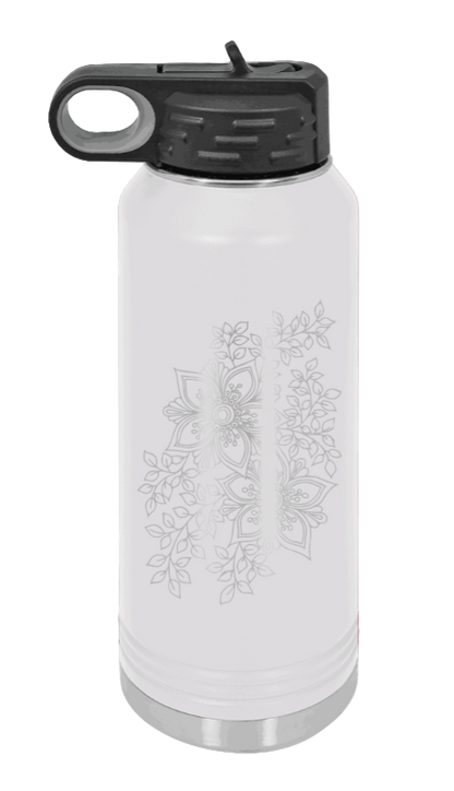 Cherry Blossom  - 32oz Water Bottle Laser Engraved- White