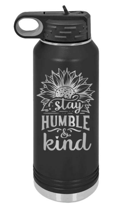 Humble and Kind - 32oz Water Bottle Laser Engraved- Black