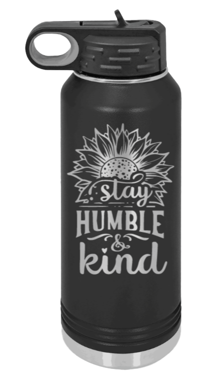 Humble and Kind - 32oz Water Bottle Laser Engraved- Black