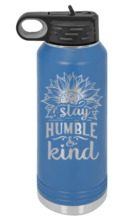 Humble and Kind - 32oz Water Bottle Laser Engraved- Royal Blue