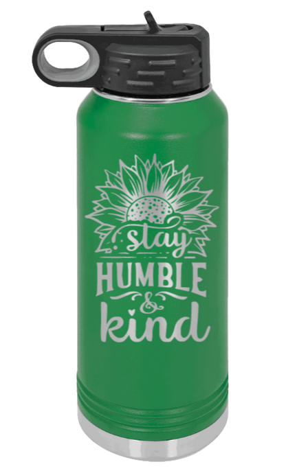 Humble and Kind - 32oz Water Bottle Laser Engraved- Green