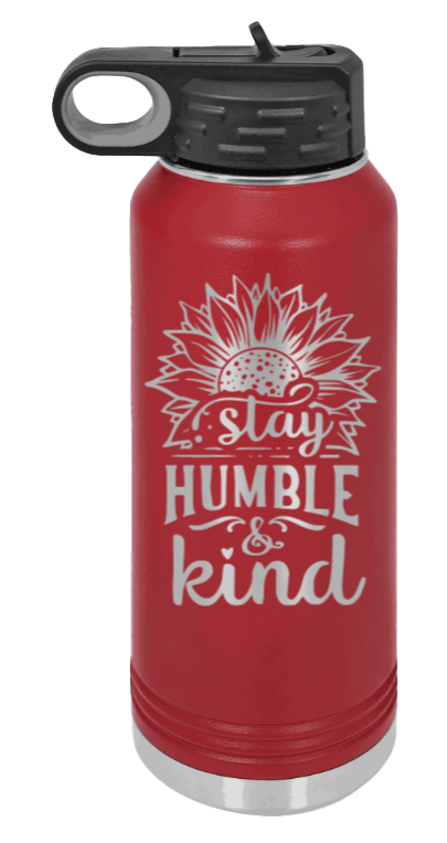 Humble and Kind - 32oz Water Bottle Laser Engraved- Maroon