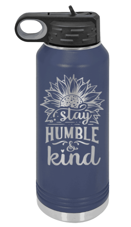 Humble and Kind - 32oz Water Bottle Laser Engraved- Navy