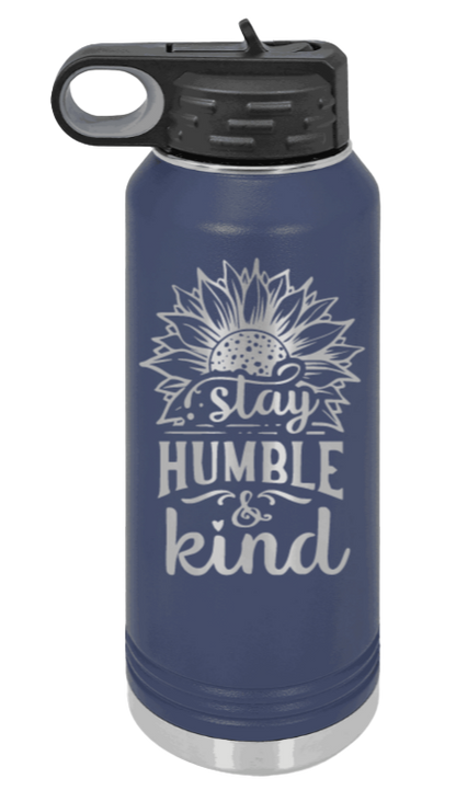 Humble and Kind - 32oz Water Bottle Laser Engraved- Navy