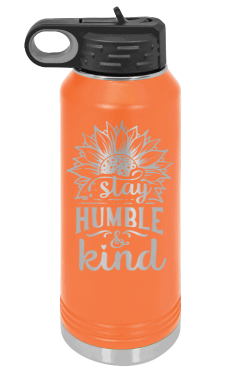 Humble and Kind - 32oz Water Bottle Laser Engraved- Orange