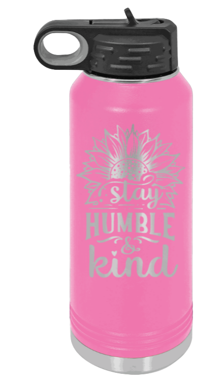 Humble and Kind - 32oz Water Bottle Laser Engraved- Pink