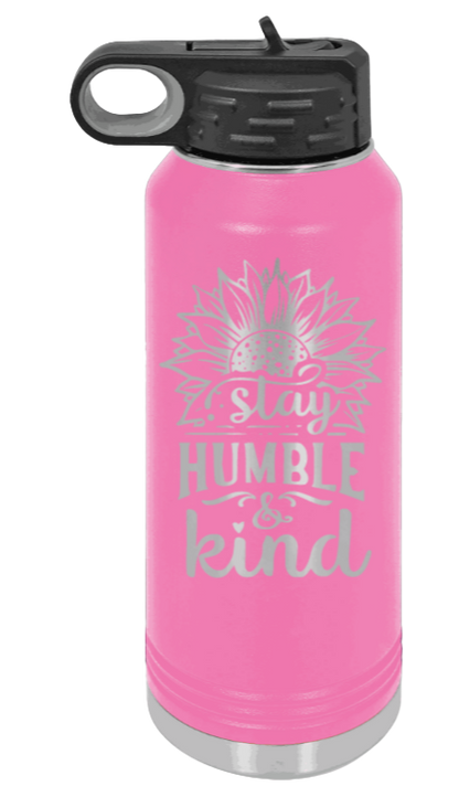 Humble and Kind - 32oz Water Bottle Laser Engraved- Pink