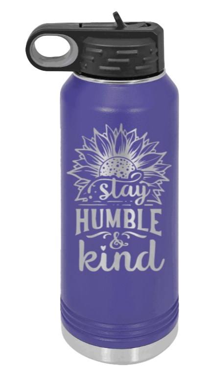 Humble and Kind - 32oz Water Bottle Laser Engraved- Purple