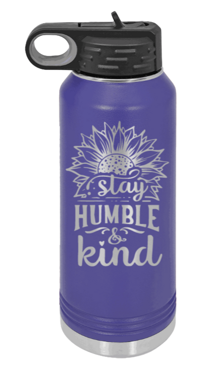 Humble and Kind - 32oz Water Bottle Laser Engraved- Purple