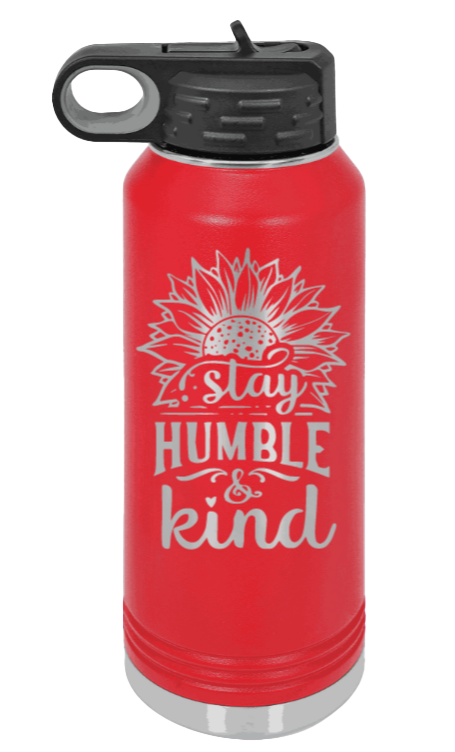 Humble and Kind - 32oz Water Bottle Laser Engraved- Red