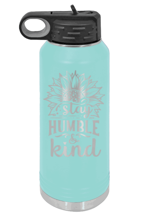 Humble and Kind - 32oz Water Bottle Laser Engraved- Teal
