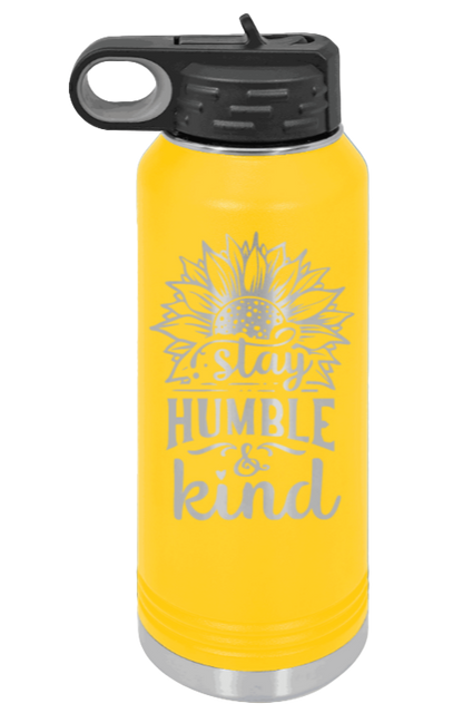 Humble and Kind - 32oz Water Bottle Laser Engraved- Yellow