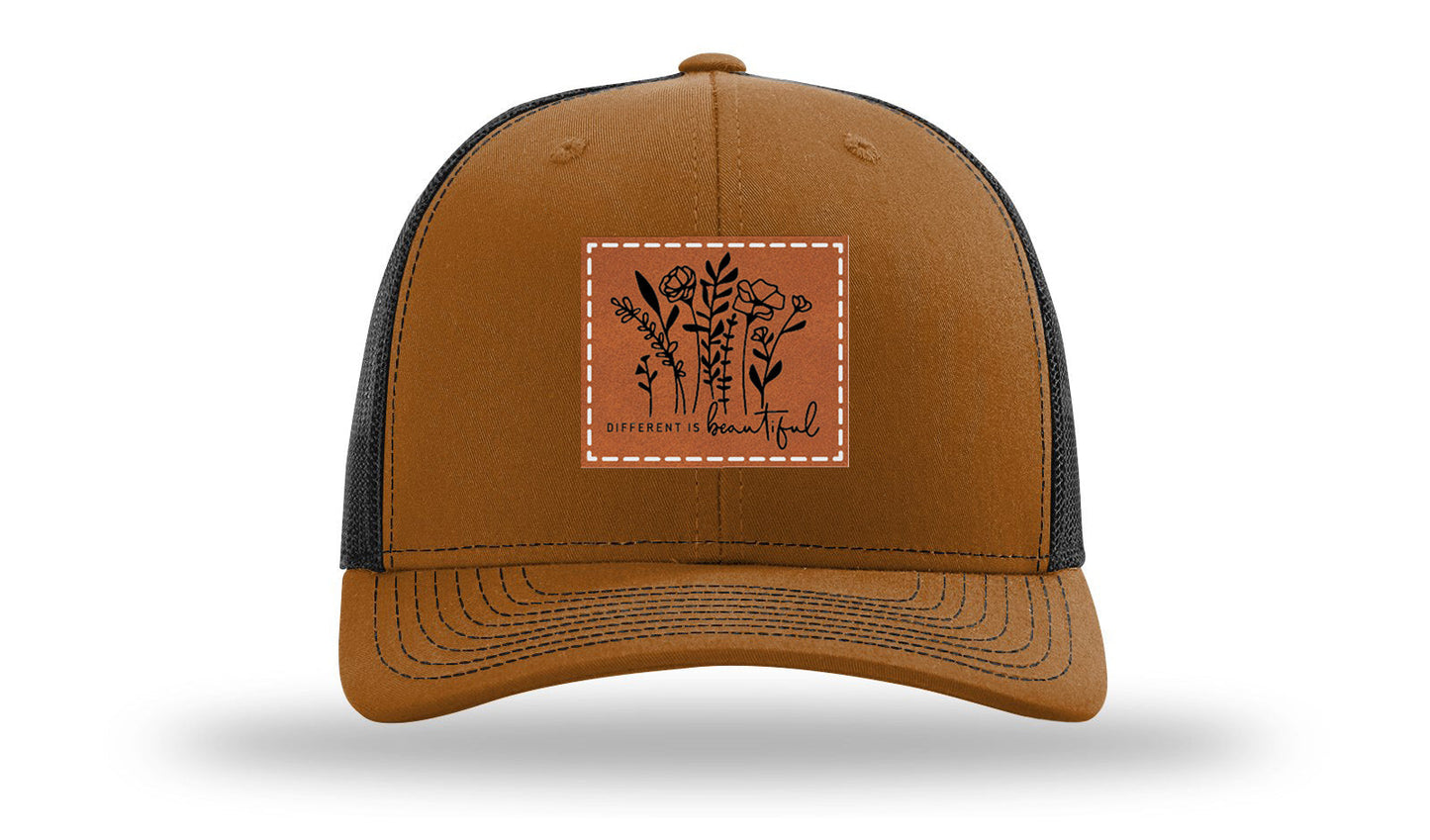 Different Is Beautiful Leather Patch Richardson 112 Hat