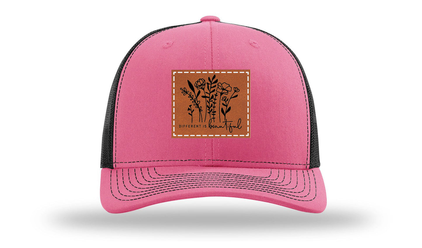 Different Is Beautiful Leather Patch Richardson 112 Hat