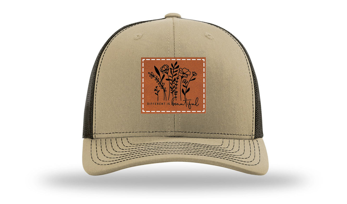 Different Is Beautiful Leather Patch Richardson 112 Hat