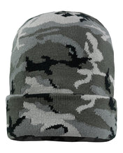 Load image into Gallery viewer, Gun Flag Leather Patch Cuffed Beanie
