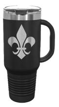 Load image into Gallery viewer, Fleur De Lis 40oz Handle Mug Laser Engraved
