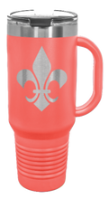 Load image into Gallery viewer, Fleur De Lis 40oz Handle Mug Laser Engraved
