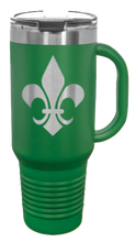 Load image into Gallery viewer, Fleur De Lis 40oz Handle Mug Laser Engraved
