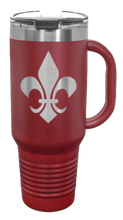 Load image into Gallery viewer, Fleur De Lis 40oz Handle Mug Laser Engraved
