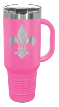 Load image into Gallery viewer, Fleur De Lis 40oz Handle Mug Laser Engraved
