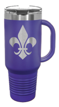 Load image into Gallery viewer, Fleur De Lis 40oz Handle Mug Laser Engraved
