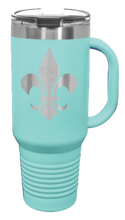 Load image into Gallery viewer, Fleur De Lis 40oz Handle Mug Laser Engraved
