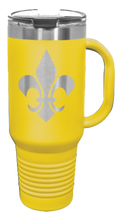 Load image into Gallery viewer, Fleur De Lis 40oz Handle Mug Laser Engraved
