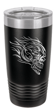 Load image into Gallery viewer, Skull with Flames Laser Engraved Tumbler
